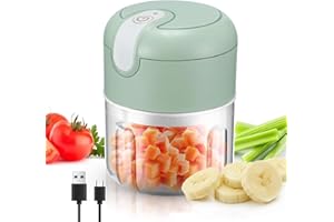 TIOODRE Akku Mini Zerkleinerer, 250 Ml Mini Lebensmittelhacker Elektrischer Knoblauchhacker Mit USB Ladung, Drahtloser Tragbarer Küchenmaschine für Obstpfeffer Chili Gemüse Zwiebel