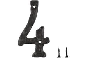 KINBOM 14cm Número de Casa de Metal Sin Luz, Puerta Flotante Moderna Dirección de Buzón Número de Calle para Casa Exterior (Número 4)