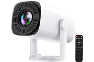 GVYUGKE 4K Mini Projector with WiFi 6 and Bluetooth 5.2 - Auto Keystone Smart Device Compatible for Laptop, PC, Tablet, and Phone in Bedroom, Home, and Outdoor