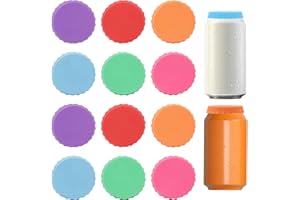 Neikafan 12 Piezas Tapas de Silicona para Latas de Refresco Tapas de Latas Tapas Reutilizables para Latas de Agua,Latas de Cerveza,Botellas de Soda,Latas de Soda(Multicolor)