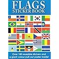 Flags of The World Sticker Book and World Poster