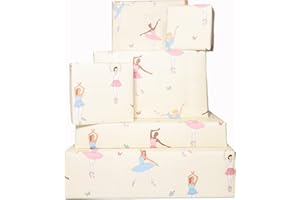 Central 23 - Papel de regalo de bailarina - 6 hojas de papel de regalo para niñas - Papel de regalo de cumpleaños rosa azul - Mariposas pastel para niños - Bailarinas de ballet bonitas - Para mujeres