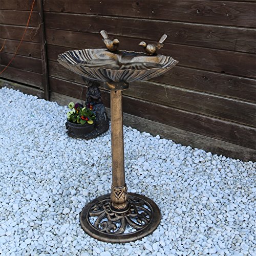 Vogeltränke VGT4 Vogelbad Vogel Tränke Bad mit zwei Vögeln auf der Wasserschale - 2