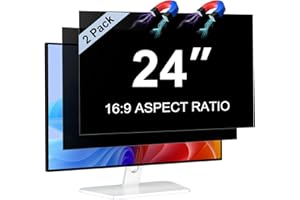 LUSA DESIGN 2 STÜCK 24 Zoll Bildschirm Magnetischer Blickschutzfilter für 16:9 Seitenverhältnis, Blendfrei Blaulichtfilter Monitor 24" Privacy Screen Sichtschutzfolie, Abnehmbarer Computer Sichtschutzfilter