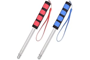 Liekadijiae 2 Stücke Ausziehbar Fahnenstange, Edelstahl Hand-Fahnenmast, Teleskop Fahnenstange, für Reiseleiter, Reisebüros, Camping, Outdoor-Aktivitäten, Paraden und Lehrer Unterricht.