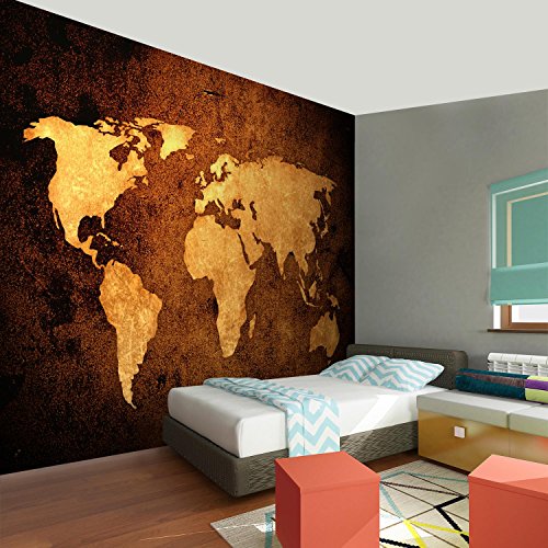 Fototapete Weltkarte 308 x 220 cm – Vliestapete – Wandtapete – Vlies Phototapete – Wand – Wandbilder XXL – !!! 100% MADE IN GERMANY !!! Runa Tapete 9015010c - 5