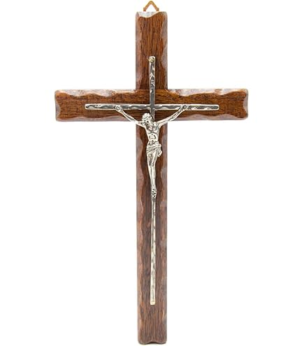 Crocifisso Da Parete Moderno Croce Da Parete In Legno Artigianale Woodvio - 30.5x17.5cm, Con Rosario, Stile Cattolico Croce In Legno - Foto 5