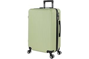 ITACA - Maleta Mediana con 4 Ruedas Giratorias para Viajes Largos Tipo Trolley Ideal como Maletas de Viaje Grandes 23 Kilos y Maleta Viaje Mediana Resistentes, Pistacho