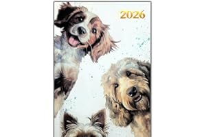 Orbitron 2026 Diary Pocket Size Week to View Diaries Full Year Journal Calendar Planner (Puppies)