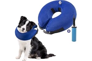 Nasjac Inflatable Collar Dog & Cat, Adjustable Soft and Comfortable Dog Collar, Leak Protection with Quick Release, Prevent Pets from Touching and Licking Wounds After Surgery