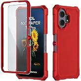 Aulzaju TCL NXTPAPER 70 Pro 5G Phone Case with Screen Protector, Silicone Front Bumper + Frosted PC Back, Full Body Protectio