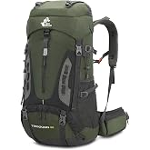 Bseash 60L Waterproof Lightweight Hiking Backpack with Rain Cover, Outdoor Sports Backpack for Climbing Camping and Tourism