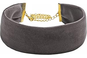 STACKABLE CREATIONS Wide Thick Black Velvet Choker Necklace for Women, Girls, Kids | Plain Gothic Collar Jewelry | Valentines Day, Halloween Maleficent Simple Ribbon Victorian Cameo Choker