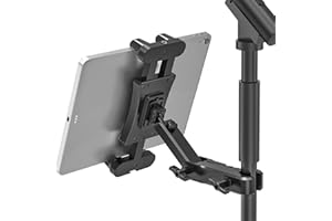 Jubor Tablet Halterung für Mikrofonständer, iPad Mikrofon Halterung 360° Drehbar, Tablet Musik Ständer Verstellbar Kompatibel mit iPad/Pro/Air, Smartphones und Tablets 4,7-13,5 Zoll