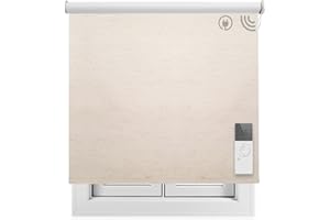 EB ESTORES BARATOS Estor motorizado/Smart Roll Wi-Fi/Opaco y Térmico/Estor Enrollable Inteligente Elija su Medida aproximada y contactaremos para ajustarlo a Medida Color: Lino. Medidas: 140cm x 180cm
