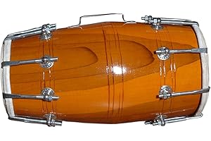 Fasherati Musical - Handmade Wood Dholak Indian Folk Musical Instrument Drum Nuts n Bolts