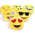 UPDHANM Gift Basket Plush Smiley Emoji Soft Round Wink Kiss Heart Love Pillow (Multicolor,12x12-inches) - Set of 5