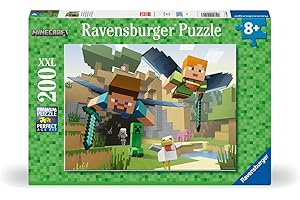 Ravensburger - Puzzle Enfant - 200 pièces XXL - Les Aventures de Minecraft - Fille ou garçon dès 8 Ans - Puzzle de qualité supérieure - 12004144