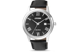 CITIZEN Män analog kvarts klocka med läderarmband AW1231-07E | Eco-Drive Solar, inget batteri behövs, kristallglas, 4 bar vat
