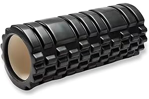 1ABOVE Foam Roller for Deep Tissue Muscle Massage | Fitness Gym Physio | Massage Roller for Legs, Back and Arms | Trigger Point Muscles Therapy | Lightweight | 33x14cm (Black)