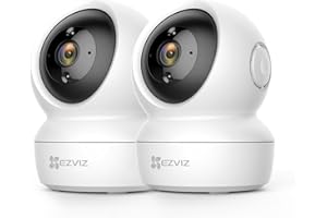 EZVIZ 2 Pack Indoor Security Cameras Wired Wifi CCTV with App, 1080P, Pet Camera, Baby Monitor, Auto Tracking, Motion Detection, 10M IR Night Vision, Two Way Audio, Alarm, Google Alexa Control