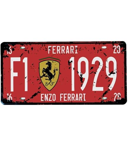 Sokomurg Plaque en métal rétro vintage amusante pour intérieur F1 ENZO Ferrari 1929 - Décoration murale pour garage, cuisine, bar, pub, club, café, maison, restaurant (1-rw-2