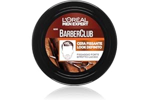 L'Oréal Paris Men Expert Cera Barber Club, Cera Fissante Effetto Lucido per un Look Definito Tutto il Giorno, per Capelli da Medi a Lunghi, 75 ml, Confezione da 1