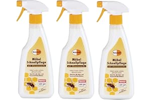 Renuwell 3 x 500 ml Möbel-Schnellpflege Möbelpflege mit Bienenwachs Spar-Set