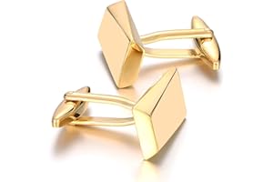 MERIT OCEAN Gold/Black Classic Cufflinks for Men Stainless Steel Wedding Business Gifts