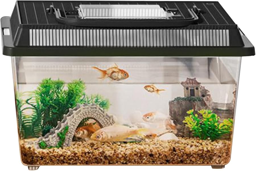 Reptile Cage - Reptile Feeding Box Lizard Tarantula | Portable Habitat Feeding Box with Handle Tank Carrier for Pet, Gecko & Frog