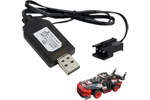 EuAcesry Ladegerät Ladekabel USB Akku, 7,4 V, Ladegerät Batterie Auto, SM-3p Stecker für LiPo 2S Akku mit SM 3Pin Stecker, kompatibel mit RC Buggy Auto LKW Modelle