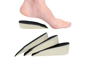 LEIKEDUN Plantillas Elevadoras Taloneras Alzas Inserción, Espuma de la Memoria Respirable Altura Invisible Zapato Almohadillas Plantillas de zapatos, absorción de impactos, altura 2 cm 3 cm 4 cm (2cm)