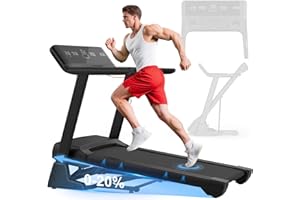 ‎COWMEW Cowmew Laufband für Zuhause, 7HP Laufband Klappbar mit 20% Steigung, 1km/h- 20km/h, App Kompatibles, Belastung 200KG, LCD Display, Pulssensor, Große Lauffläche, Shortcut Konsole