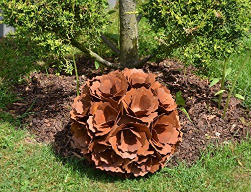 Edelrost Blume/Blumenkugel "Pusteblume" Kugel Rostkugel 30cm