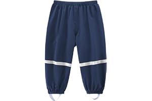 Dioshark Kids Waterproof Trousers Boys Girls Rain Pants with Reflective Strip Outdoor Mud Dirty Proof Trousers Lightweight Portable Breathable Walking Cycling Rainwear for Children Age 1-8 Years