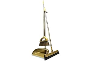 Roellgs Scopa Paletta Tergicristallo Set Tre Pezzi Con Pettine Antivento Verticale Manico Lungo Kit Scopa Paletta Combinazione Pulizia Domestica Spazzare