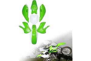 FAST PRO Kit de Carénages garde-boues avant et arrière avec caches latéraux et support de plaque d’immatriculation en plastique ABS pour Kawasaki KLX-110 et KX-65, Suzuki DRZ-110