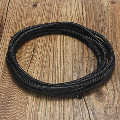 Preisvergleich Produktbild Elfeland ® 5m Textilkabel für Lampe / Textilummanteltes Kunststoffleitung Stoffkabel Stromkabel / 3-adrig 3x0,75mm² mit Erdleiter / für Elektroartikel und DIY Lampezubehör / Schwarz