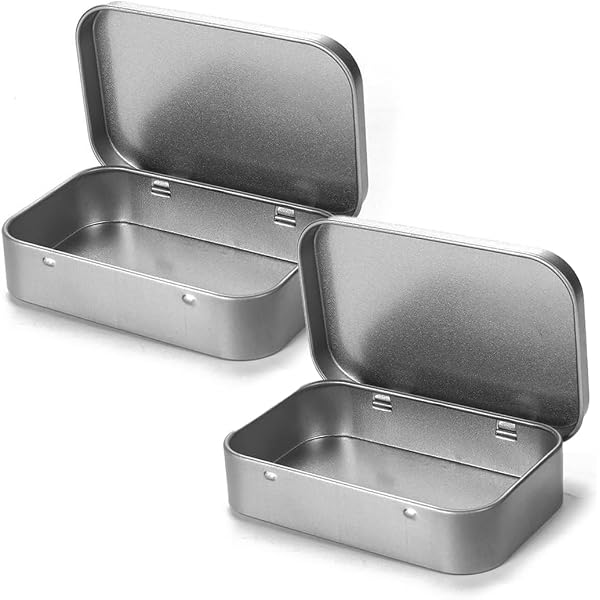 XPEX - 2 Boîtes Métalliques Rectangulaires Avec Couvercle Pour Rangement Organisé