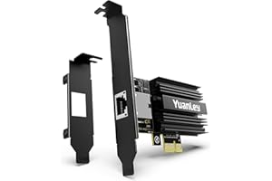 Carte Réseau PCIe 10G, YuanLey Carte Ethernet 10G Base-T avec Contrôleur Marvell AQC113, Adaptateur PCIe vers 10Gb RJ45 Ethernet NIC, Compatible avec PCI Express X1, X4, X8, X16