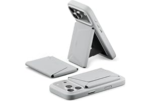 MOFT Magnetische Wallet, 8 Kartenhalter, Magnetischer Handyständer mit Zug-zum-Zugriff-Design, RFID-Blockierung, Winkelverstellung & MOVAS Minimalist Snap Field Wallet für Reiseutensilien，Nebelbucht