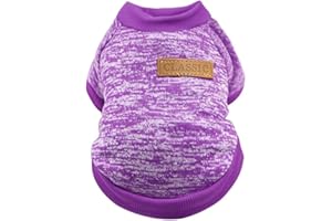 Tonsee Accessoire Hundejacken für den Winter Winddicht Wasserdichter Haustier-Hundewelpen-klassischer Pullover-Fleece-Pullover-Kleidung-Warmer Pullover-Winter Rollkragenpullover Für Hunde (Purple, M)