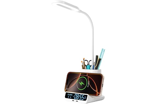 Xech Digital Alarm Clock for Heavy Sleepers Lamp with 15W Fast Wireless Charger & Dual USB-C Output Ports Type-C Wired Input Valentine Gift for Husband Men Boys Made in India (Quest Ultra)