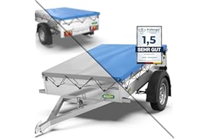 ‎TARPOFIX Tarpofix® Anhänger Plane 217x117 cm inkl. Planenseil | Anhängerplane Flachplane aus PVC PLANENMATERIAL | Verstärkte Unsinn Hänger Abdeckplane für 750kg PKW Autoanhänger | Abdeckung Blau