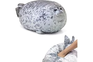 KIRZAX Foca Plyschkudde Kysspute, 30 cm, söt fluffig pälsdjur, present för barn och vänner