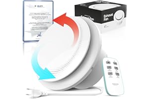 SLUELI Ventilador de baño de 100 mm, potente y silencioso, extractor bidireccional de dos velocidades con mando a distancia inalámbrico, fácil instalación en ventanas, techos, paredes en baños, cocinas