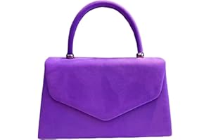 LeahWard Women's Faux Suede Cluth Bag Top Handle Grab Handbag Party Wedding Racing