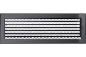 Rejilla de ventilación KRATKI Rejilla de Chimenea 17cm x 49cm Grafito con persianas