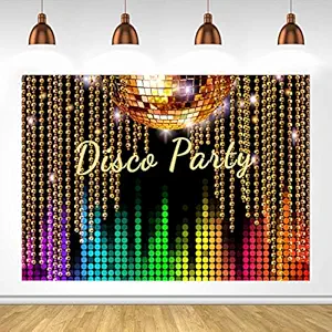 Vintage 70s 80s 90s Disco Party Photography Backdrop Let's Glow Crazy Birthday Background Night Shining Happy Birthday Party Decorations for Adults Photo Studio Props 6x4ft