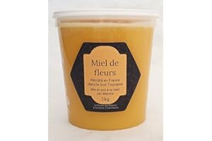 Miel de Fleurs Français - 1kg - Petit Producteur - 100% naturel - Produit de la ruche